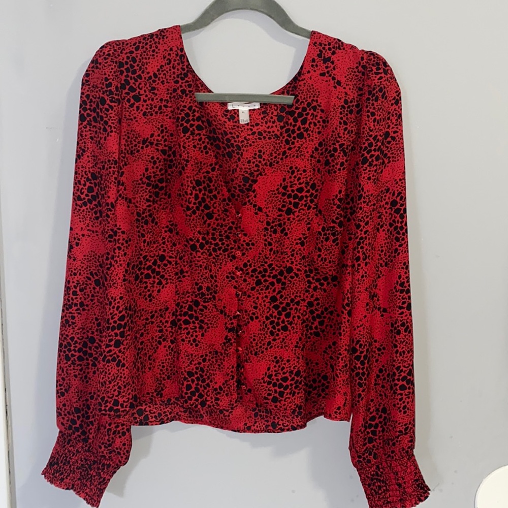 Leith Nordstrom Long Sleeve V Neck Blouse